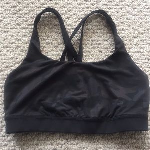Lulu lemon black army print energy bra